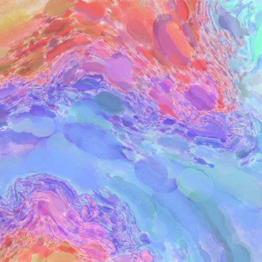 El yapımı sürreal soyut desenli suluboya. Modern sanatsal resim. 2D çizim. Arkaplan boyası karışımı. Yaratıcı duvar sanatı. Çağdaş sanat.