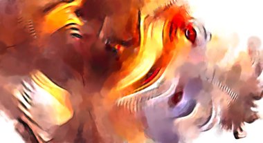 Soyut arkaplanda pürüzlü fırça darbeleri. Fırça boyası. Renkli boya darbeleri. Eşsiz duvar sanatı. Tuvaldeki modern sanat. Renkli çağdaş sanat eserleri. 