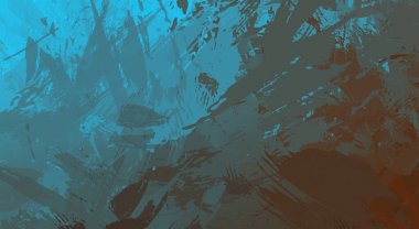 Fırça darbesi ile boyanmış. Sanatsal canlılık ve renkli duvar kâğıdı. Kaotik resim. Taranmış Boyalı Soyut Arkaplan. 