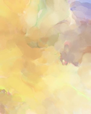 Yumuşak suluboya duvar kağıdı. Hafifçe fırçalanmış renkleri olan sanatsal bir resim. Pastel renkler arkaplana dokunmuş. Soyut duvar sanatı..