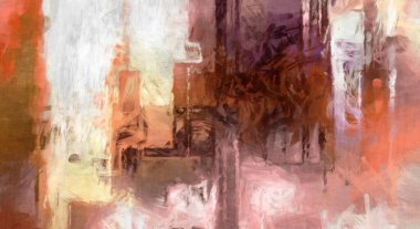 Soyut arkaplanda pürüzlü fırça darbeleri. Fırça boyası. Renkli boya darbeleri. Eşsiz duvar sanatı. Tuvaldeki modern sanat. Renkli çağdaş sanat eserleri. 