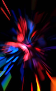 Işık parçacık izleri. Parlayan parçacıkları ve çizgileri olan ışık patlaması yıldızı. Güzel hareketli soyut ışın arkaplanı.