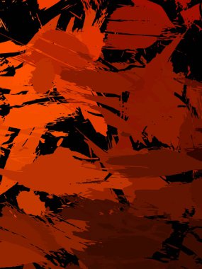 Vahşi fırça darbeleriyle yaratıcı soyut resim. Artistik fırça darbeleriyle donatılmış. Renkli ve canlı bir tasvir. Boyalı sanat.