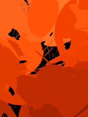 Vahşi fırça darbeleriyle yaratıcı soyut resim. Artistik fırça darbeleriyle donatılmış. Renkli ve canlı bir tasvir. Boyalı sanat.