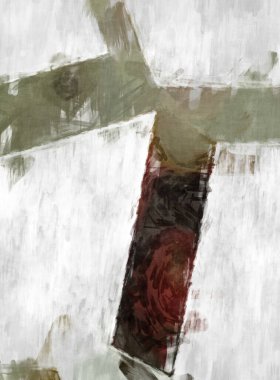 Soyut arkaplanda pürüzlü fırça darbeleri. Fırça boyası. Renkli boya darbeleri. Eşsiz duvar sanatı. Tuvaldeki modern sanat. Renkli çağdaş sanat eserleri. 