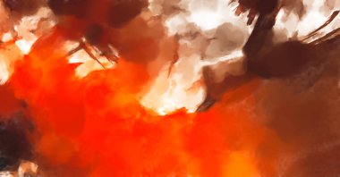 El yapımı sürreal soyut desenli suluboya. Modern sanatsal resim. 2D çizim. Arkaplan boyası karışımı. Yaratıcı duvar sanatı. Çağdaş sanat