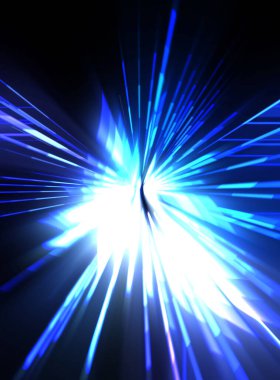 Fütürist mercek patlaması. Parlayan parçacıkları ve çizgileri olan ışık patlaması yıldızı. Güzel soyut ışın arkaplanı.