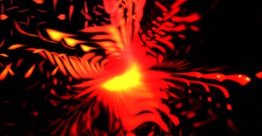 Işık parçacık izleri. Parlayan parçacıkları ve çizgileri olan ışık patlaması yıldızı. Güzel hareketli soyut ışın arkaplanı.