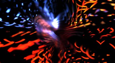 Işık parçacık izleri. Parlayan parçacıkları ve çizgileri olan ışık patlaması yıldızı. Güzel hareketli soyut ışın arkaplanı.