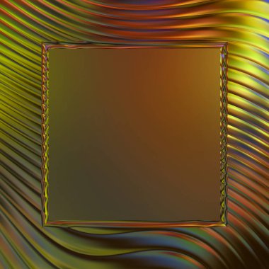 Soyut çerçeveli arkaplan. Renkli, canlı, dalgalı bir duvar kağıdı. Merkezi çerçeveli yaratıcı grafik 2d çizim. Dinamik şekilli modaya uygun sıvı örtüsü.