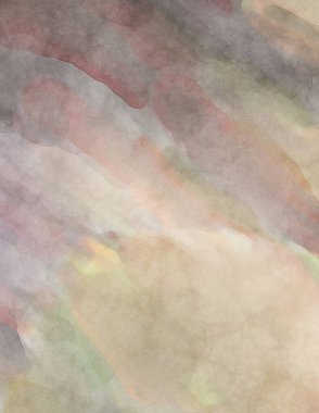 Pastel renklerde suluboya resim. Poster, duvar sanatı, afiş, kart, kitap kapağı ya da ambalaj için rahatlatıcı kompozisyonun yumuşak renkli çizimi. Modern fırça darbeleri resim.