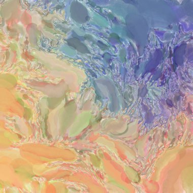 El yapımı sürreal soyut desenli suluboya. Modern sanatsal resim. 2D çizim. Arkaplan boyası karışımı. Yaratıcı duvar sanatı. Çağdaş sanat.