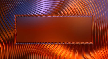 Soyut çerçeveli arkaplan. Renkli, canlı, dalgalı bir duvar kağıdı. Merkezi çerçeveli yaratıcı grafik 2d çizim. Dinamik şekilli modaya uygun sıvı örtüsü.