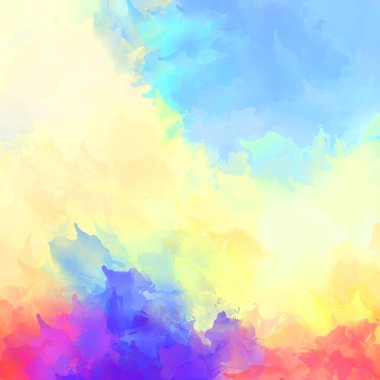 Duvar sanatı Eşsiz ve yaratıcı illüstrasyon. Fırça darbesi ile boyanmış. Renkli fırça darbelerinin soyut arkaplanı. Fırçalanmış canlı duvar kâğıdı. Boyalı sanatsal yaratım.