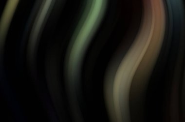 Siyah arka planda renkli düz çizgiler. Sıvı ve sıvı renkli dalgalar karanlıkta akıyor. Duvar kağıdı, afiş, arkaplan, kart, kitap, kapak, poster, afiş, broşür