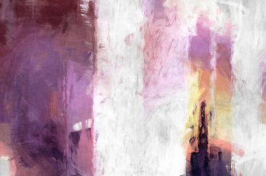 Soyut arkaplanda pürüzlü fırça darbeleri. Fırça boyası. Renkli boya darbeleri. Eşsiz duvar sanatı. Tuvaldeki modern sanat. Renkli çağdaş sanat eserleri. 