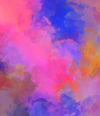 Yaratıcı soyut resim. Artistik fırça darbeleriyle donatılmış. Renkli ve canlı bir illüstrasyon. boyalı sanat.