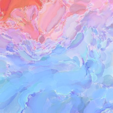 El yapımı sürreal soyut desenli suluboya. Modern sanatsal resim. 2D çizim. Arkaplan boyası karışımı. Yaratıcı duvar sanatı. Çağdaş sanat.