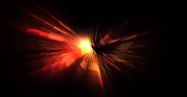 Fütürist mercek patlaması. Parlayan parçacıkları ve çizgileri olan ışık patlaması yıldızı. Güzel soyut ışın arkaplanı.