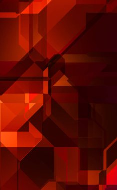 Renkli ve canlı geometrik şekiller katmanları var. Bir teknoloji planının dijital illüstrasyonu. Gelecekçi tasarım şablonu.