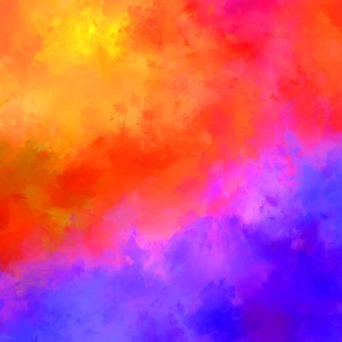 Canlı fırça darbeleriyle boyanmış. Renkli desenli resim. Fırçalanmış duvar kağıdını boya.