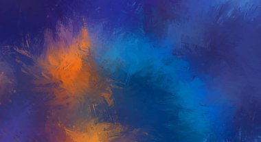 Canlı fırça darbeleriyle boyanmış. Renkli desenli resim. Fırçalanmış duvar kağıdını boya.