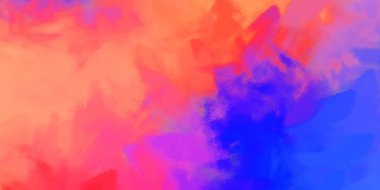 Canlı boya desenli arka plan. Renkli fırça darbelerinin 2B çizimi. Dekoratif doku resmi. Boyalı arkaplan.