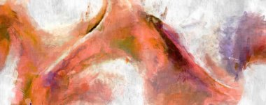 Soyut arkaplanda pürüzlü fırça darbeleri. Fırça boyası. Renkli boya darbeleri. Eşsiz duvar sanatı. Tuvaldeki modern sanat. Renkli çağdaş sanat eserleri. 