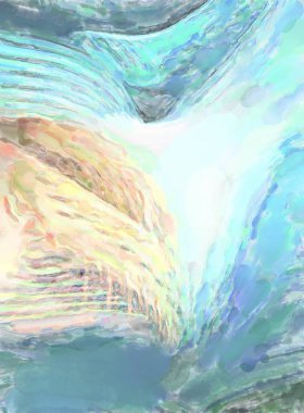 Modern fırça darbeleri. Pastel renklerde suluboya resim. Poster, duvar sanatı, afiş, kart, kitap kapağı veya ambalaj için sakinleştirici kompozisyonun yumuşak renkli çizimi. 