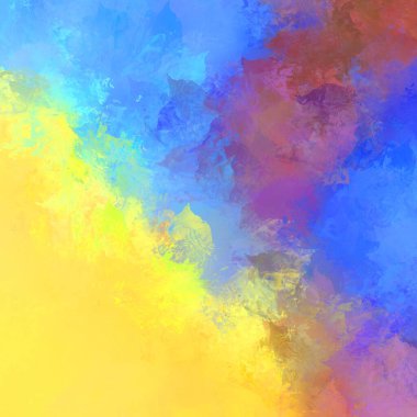 Canlı fırça darbeleriyle boyanmış. Renkli desenli resim. Fırçalanmış duvar kağıdını boya.