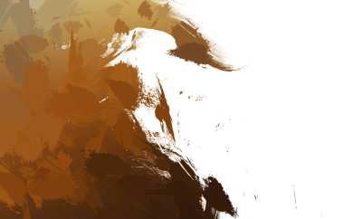 Duvar sanatı Eşsiz ve yaratıcı illüstrasyon. Fırça darbesi ile boyanmış. Renkli fırça darbelerinin soyut arkaplanı. Fırçalanmış canlı duvar kâğıdı. Boyalı sanatsal yaratım.