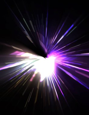 Fütürist mercek patlaması. Parlayan parçacıkları ve çizgileri olan ışık patlaması yıldızı. Güzel soyut ışın arkaplanı.