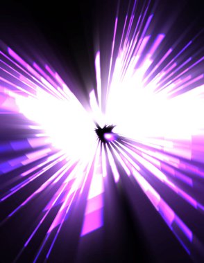 Fütürist mercek patlaması. Parlayan parçacıkları ve çizgileri olan ışık patlaması yıldızı. Güzel soyut ışın arkaplanı.