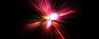 Fütürist mercek patlaması. Parlayan parçacıkları ve çizgileri olan ışık patlaması yıldızı. Güzel soyut ışın arkaplanı.