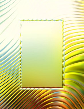 Soyut çerçeveli arkaplan. Renkli, canlı, dalgalı bir duvar kağıdı. Merkezi çerçeveli yaratıcı grafik 2d çizim. Dinamik şekilli modaya uygun sıvı örtüsü.