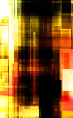 Renkli ve canlı geometrik şekiller katmanları var. Bir teknoloji planının dijital illüstrasyonu. Gelecekçi tasarım şablonu.