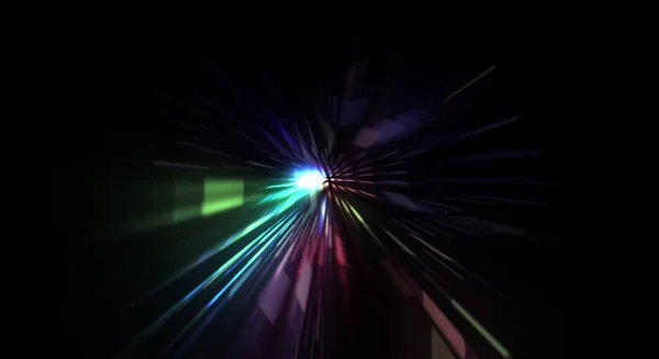 Futuristic Lens Flare Light Explosion Star Glowing Particles Lines Beautiful — Stock Photo, Image