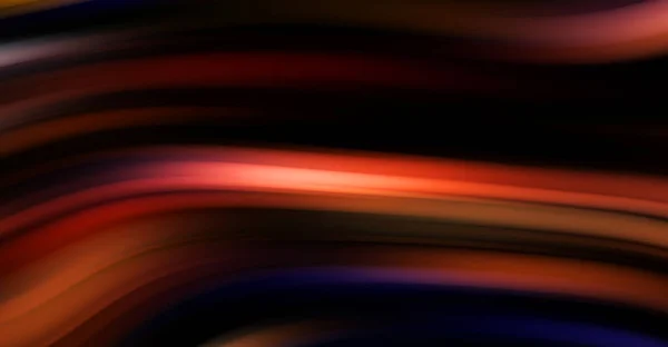 Lignes Lisses Colorées Sur Fond Noir Ondes Couleur Vibrantes Liquides — Photo