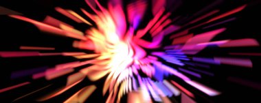 Işık parçacık izleri. Parlayan parçacıkları ve çizgileri olan ışık patlaması yıldızı. Güzel hareketli soyut ışın arkaplanı.