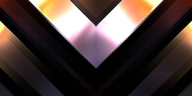 Soyut parlayan geometrik ışıklar arka planda. Fraktal simetrik grafik çizimi. Parıldayan ve parıldayan çubukları kesiştir.