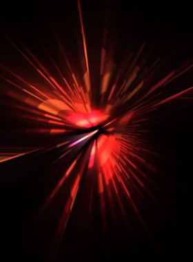 Fütürist mercek patlaması. Parlayan parçacıkları ve çizgileri olan ışık patlaması yıldızı. Güzel soyut ışın arkaplanı.