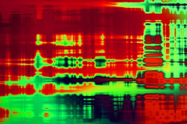 Soyut arkaplan. Yaşlanmış grunge dokusunda geometrik elementler. Farklı renk desenli grafiksel illüstrasyon.