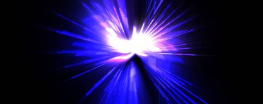 Fütürist mercek patlaması. Parlayan parçacıkları ve çizgileri olan ışık patlaması yıldızı. Güzel soyut ışın arkaplanı.