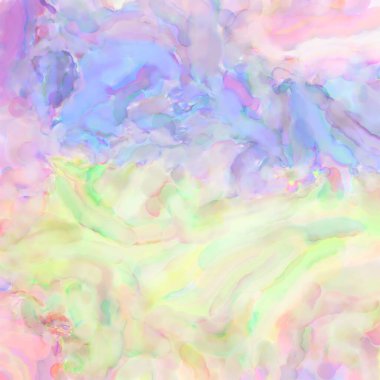 Pastel renklerde suluboya resim. Poster, duvar sanatı, afiş, kart, kitap kapağı ya da ambalaj için rahatlatıcı kompozisyonun yumuşak renkli çizimi. Modern fırça darbeleri resim.