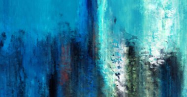 Modern sanat. Renkli çağdaş sanat eserleri. Renkli boya darbeleri. Soyut arkaplanda fırça darbeleri. Fırça boyası. Eşsiz duvar sanatı.