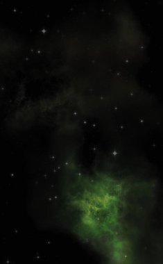 Galaksi uzayındaki yıldız alanı renkli nebula ile. Uzayın derinliklerinin bilim kurgu geçmişi. Ruhsal duvar kağıdı.