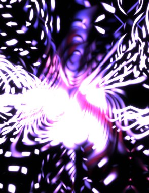 Işık parçacık izleri. Parlayan parçacıkları ve çizgileri olan ışık patlaması yıldızı. Güzel hareketli soyut ışın arkaplanı.