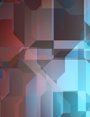 Renkli ve canlı geometrik şekiller katmanları var. Bir teknoloji planının dijital illüstrasyonu. Gelecekçi tasarım şablonu.