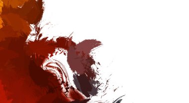 Taranmış Boyalı Soyut Arkaplan. Vahşi kaotik fırça darbeleri. Boya darbeleri. 2D İllüstrasyon. Fırça darbeli resim. 