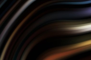 Siyah arka planda renkli düz çizgiler. Sıvı ve sıvı renkli dalgalar karanlıkta akıyor. Duvar kağıdı, afiş, arkaplan, kart, kitap, kapak, poster, afiş, broşür